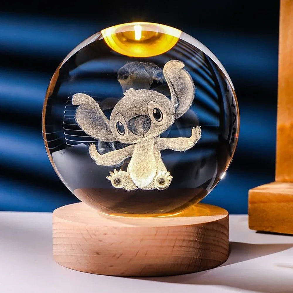 Luminária Stitch Globo Cristal