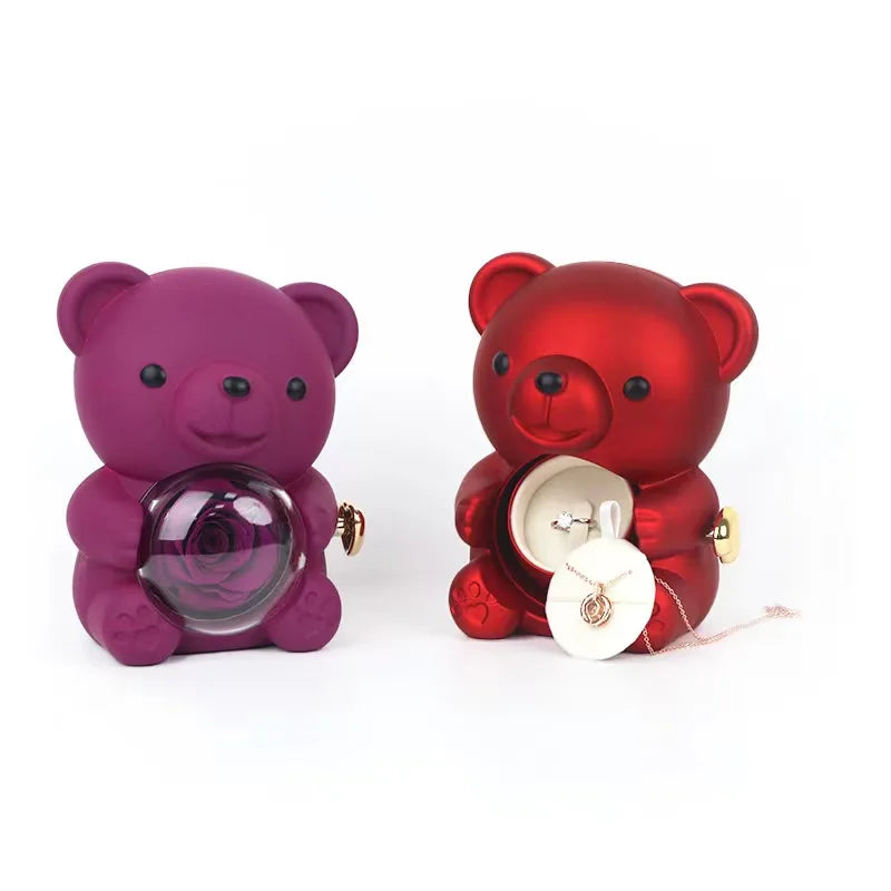 Urso Rosa Eterna Colar Personalizado