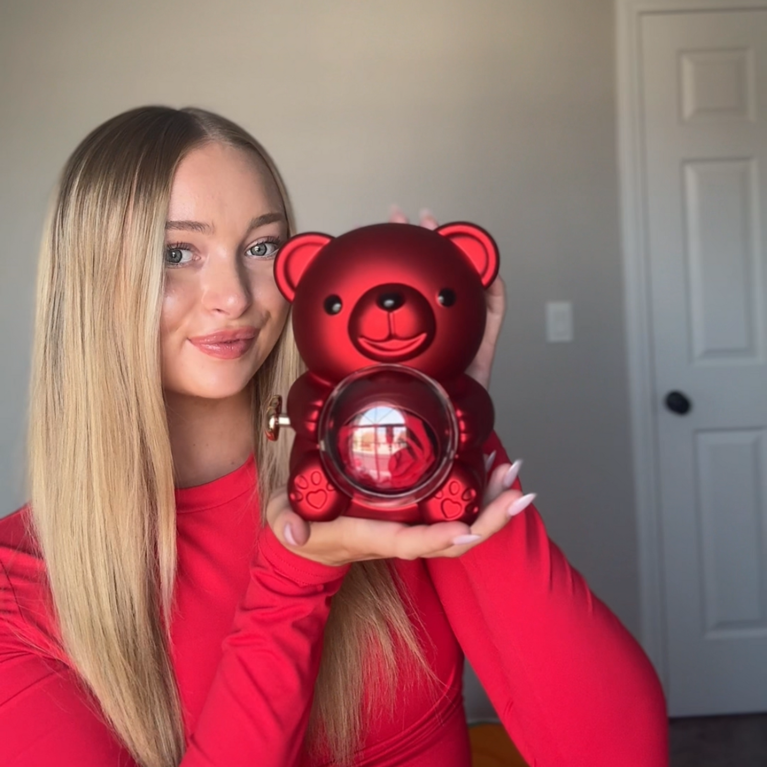 Urso Rosa Eterna Colar Personalizado