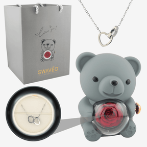 Urso Rosa Eterna Colar Personalizado