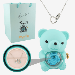 Urso Rosa Eterna Colar Personalizado