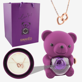 Urso Rosa Eterna Colar Personalizado