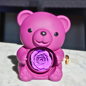 Urso Rosa Eterna Colar Personalizado