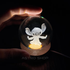 Luminária Stitch Globo Cristal